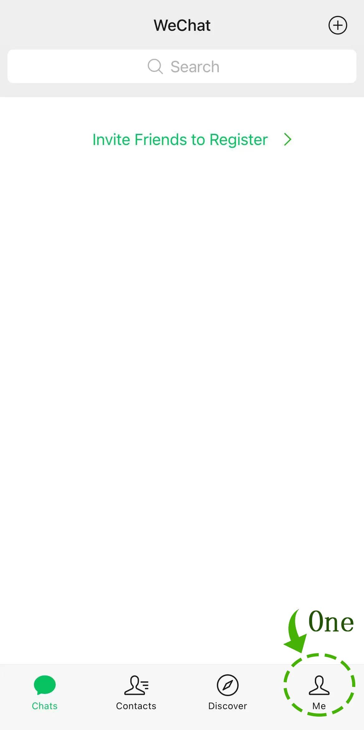 WeChat Me tab �� tap the rightmost icon in the bottom navigation bar